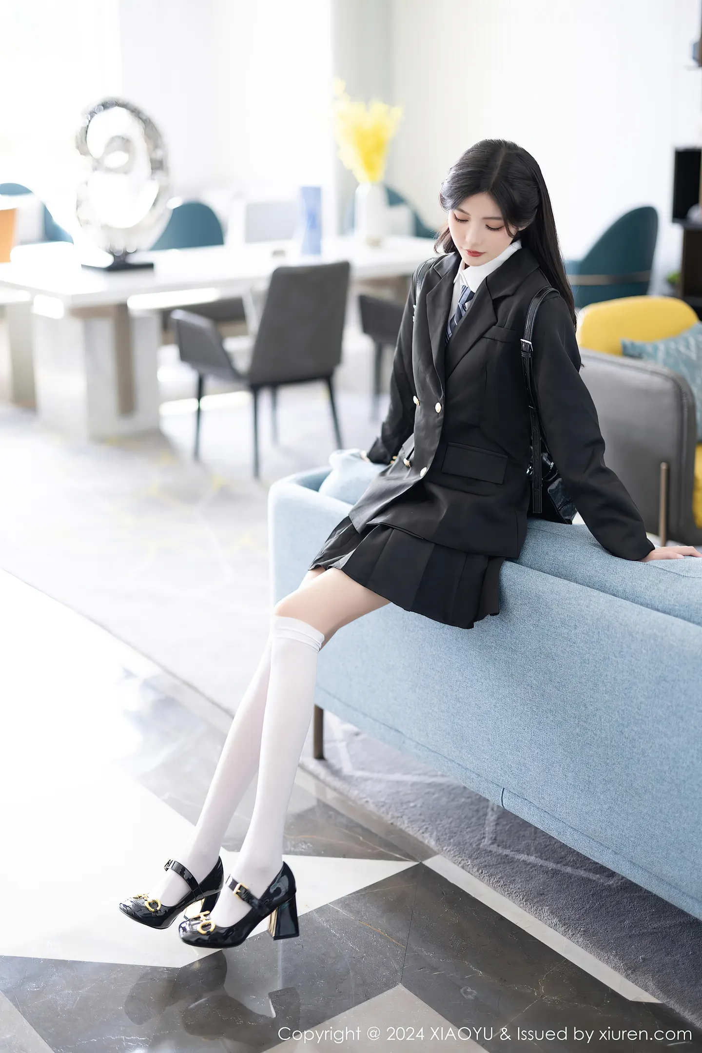 图片[3]-[XiaoYu画语界]Vol.1204 模特程程程性感学妹制服露黑色内衣配白丝袜秀曼妙身姿诱惑写真83P-秀人网官方网站